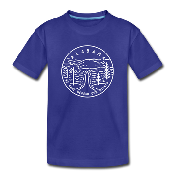 Alabama Youth T-Shirt - State Design Youth Alabama Tee - royal blue