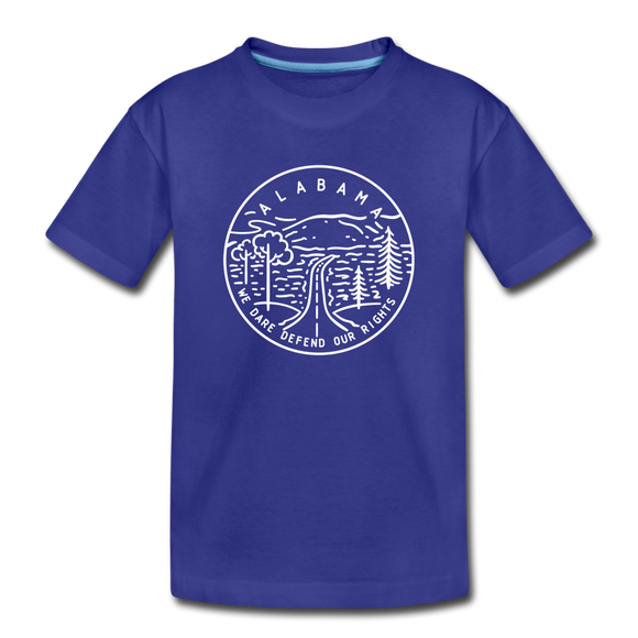 Alabama Youth T-Shirt - State Design Youth Alabama Tee - royal blue