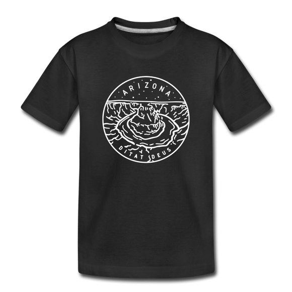 Arizona Youth T-Shirt - State Design Youth Arizona Tee - black