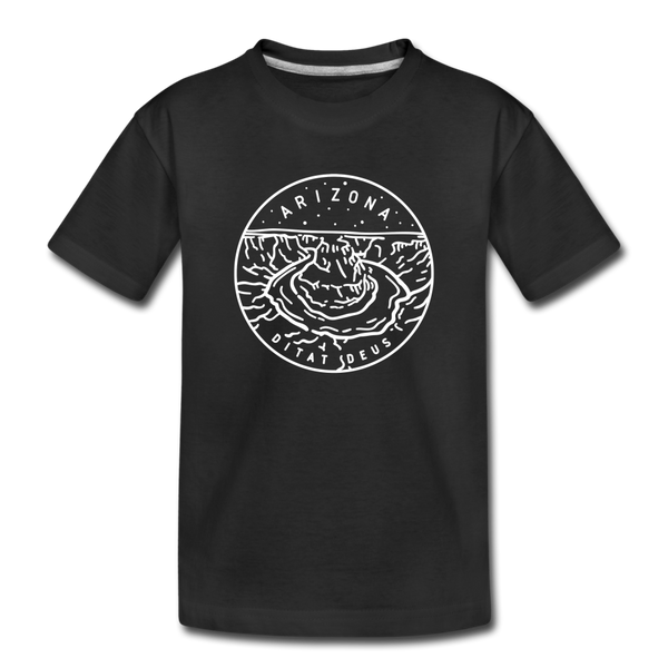 Arizona Youth T-Shirt - State Design Youth Arizona Tee - black