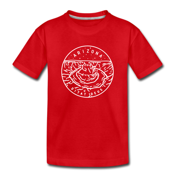 Arizona Youth T-Shirt - State Design Youth Arizona Tee - red