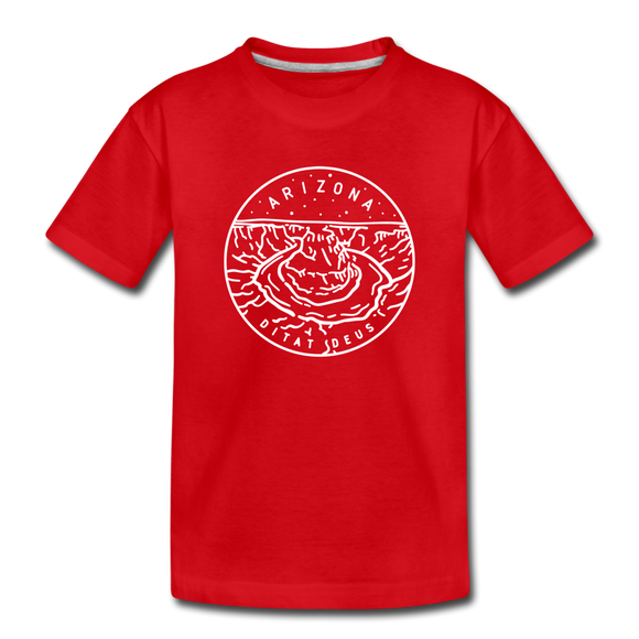 Arizona Youth T-Shirt - State Design Youth Arizona Tee - red