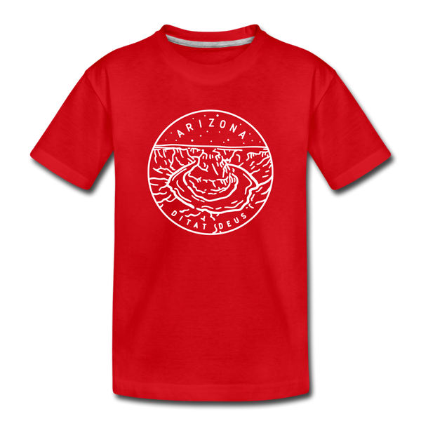 Arizona Youth T-Shirt - State Design Youth Arizona Tee - red