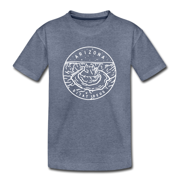 Arizona Youth T-Shirt - State Design Youth Arizona Tee - heather blue