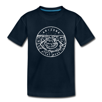 Arizona Youth T-Shirt - State Design Youth Arizona Tee - deep navy