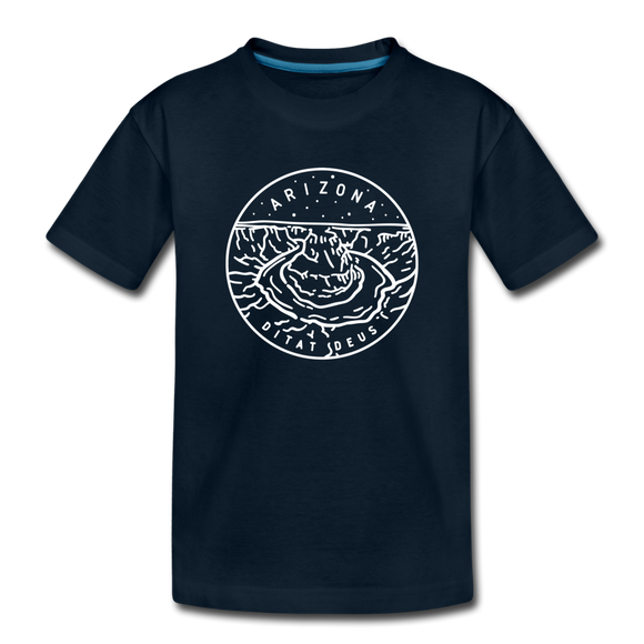 Arizona Youth T-Shirt - State Design Youth Arizona Tee - deep navy