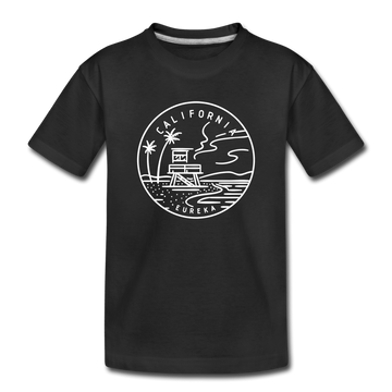 California Youth T-Shirt - State Design Youth California Tee - black