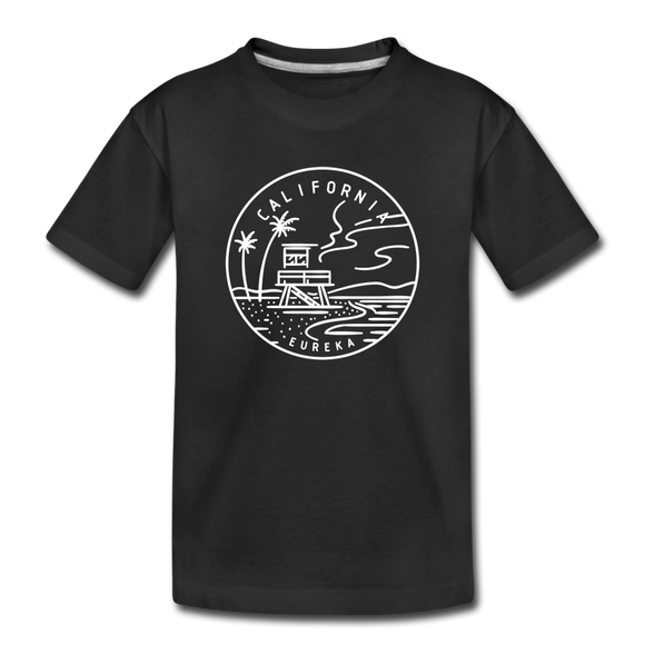 California Youth T-Shirt - State Design Youth California Tee - black
