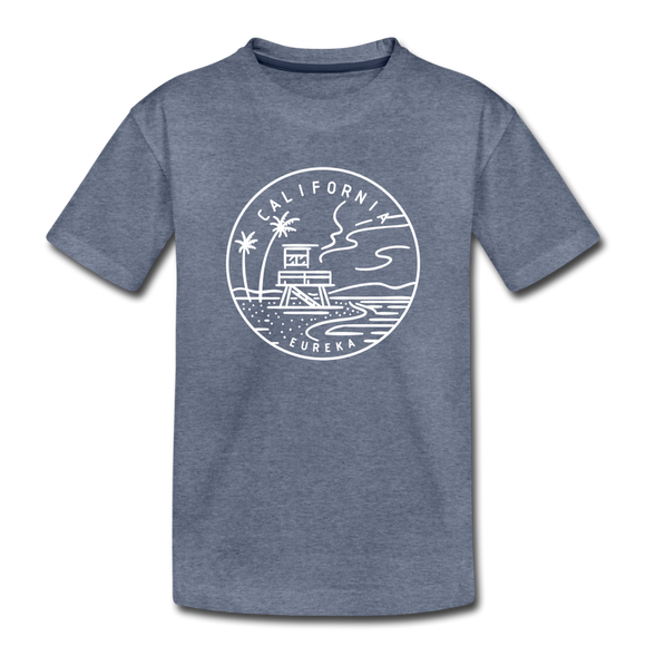 California Youth T-Shirt - State Design Youth California Tee - heather blue