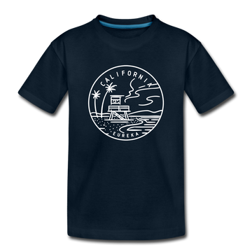 California Youth T-Shirt - State Design Youth California Tee - deep navy