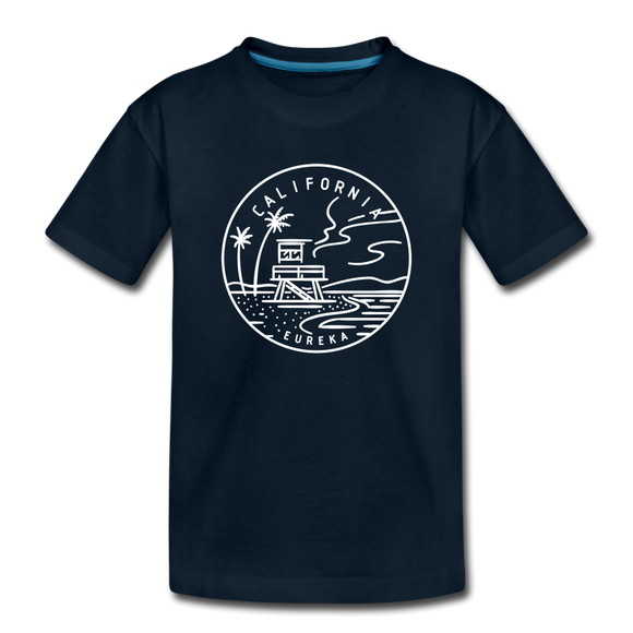 California Youth T-Shirt - State Design Youth California Tee - deep navy