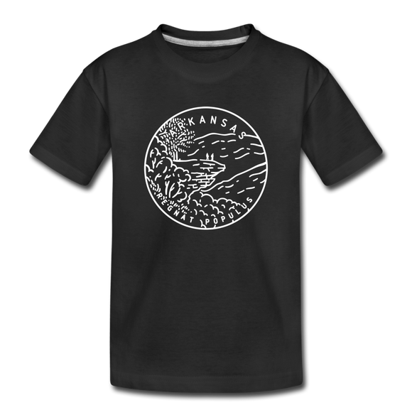 Arkansas Youth T-Shirt - State Design Youth Arkansas Tee - black