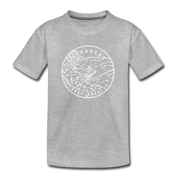 Arkansas Youth T-Shirt - State Design Youth Arkansas Tee - heather gray