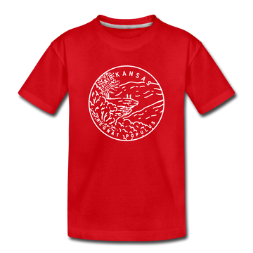 Arkansas Youth T-Shirt - State Design Youth Arkansas Tee - red