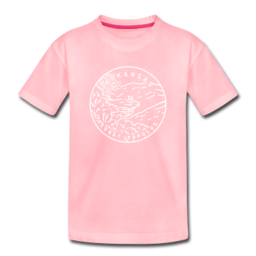 Arkansas Youth T-Shirt - State Design Youth Arkansas Tee - pink