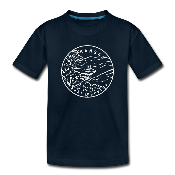 Arkansas Youth T-Shirt - State Design Youth Arkansas Tee - deep navy