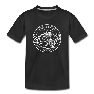 Colorado Youth T-Shirt - State Design Youth Colorado Tee - black