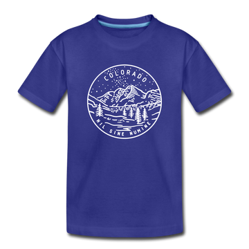 Colorado Youth T-Shirt - State Design Youth Colorado Tee - royal blue