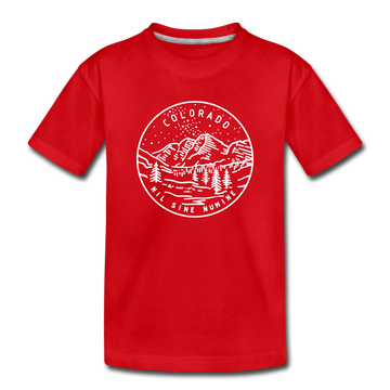 Colorado Youth T-Shirt - State Design Youth Colorado Tee - red
