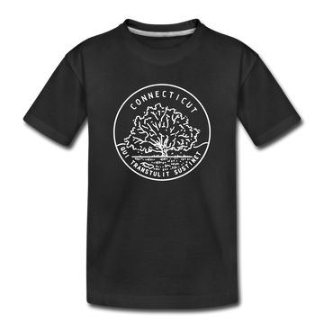 Connecticut Youth T-Shirt - State Design Youth Connecticut Tee - black