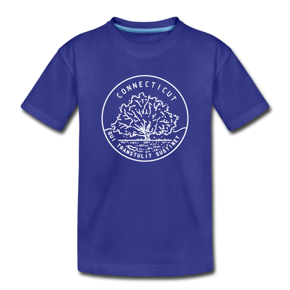 Connecticut Youth T-Shirt - State Design Youth Connecticut Tee - royal blue