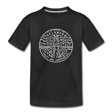 Delaware Youth T-Shirt - State Design Youth Delaware Tee - black