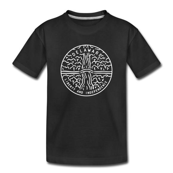 Delaware Youth T-Shirt - State Design Youth Delaware Tee - black