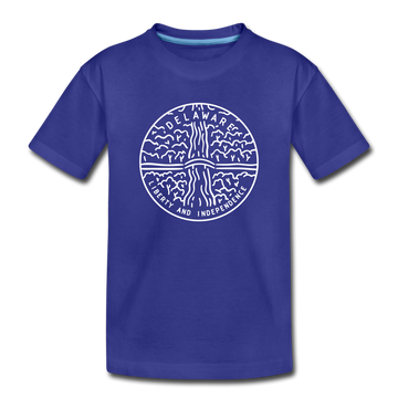 Delaware Youth T-Shirt - State Design Youth Delaware Tee - royal blue