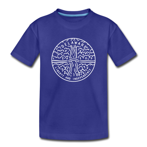Delaware Youth T-Shirt - State Design Youth Delaware Tee - royal blue