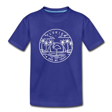 Florida Youth T-Shirt - State Design Youth Florida Tee - royal blue