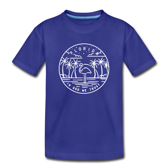 Florida Youth T-Shirt - State Design Youth Florida Tee - royal blue
