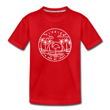 Florida Youth T-Shirt - State Design Youth Florida Tee - red