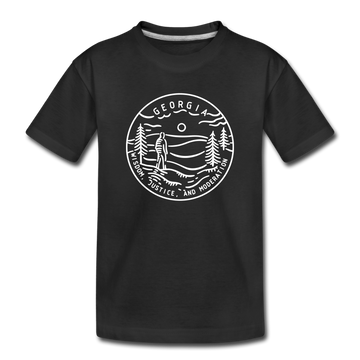 Georgia Youth T-Shirt - State Design Youth Georgia Tee - black