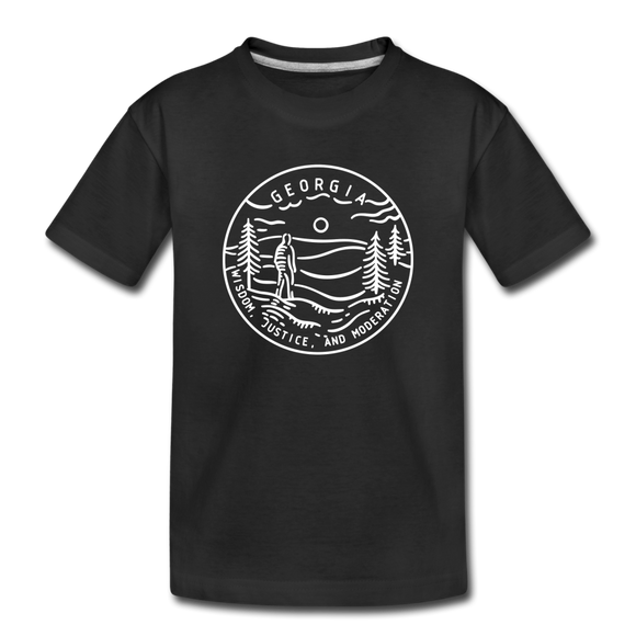 Georgia Youth T-Shirt - State Design Youth Georgia Tee - black
