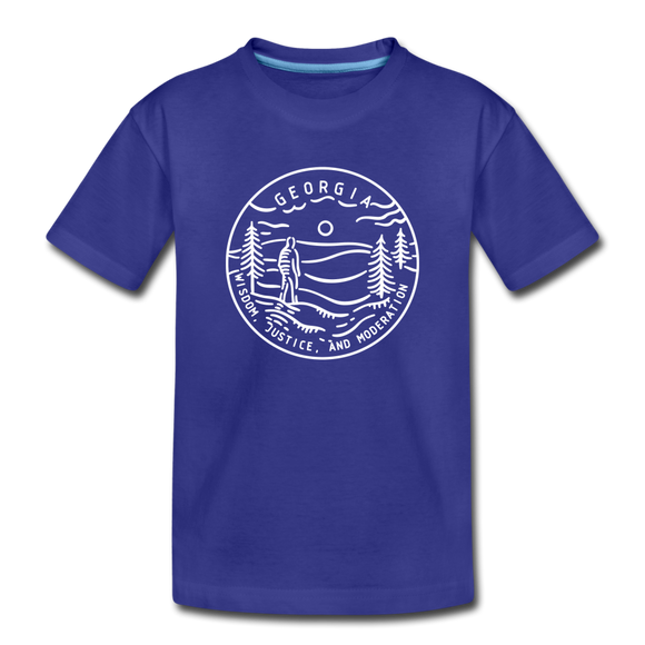 Georgia Youth T-Shirt - State Design Youth Georgia Tee - royal blue
