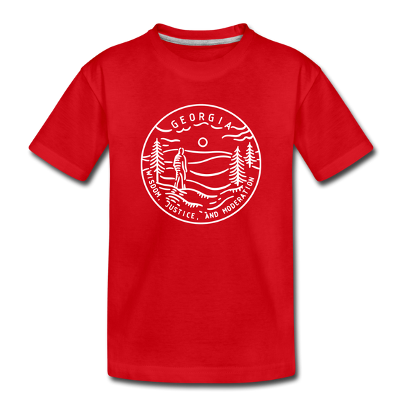 Georgia Youth T-Shirt - State Design Youth Georgia Tee - red