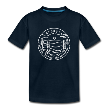 Georgia Youth T-Shirt - State Design Youth Georgia Tee - deep navy