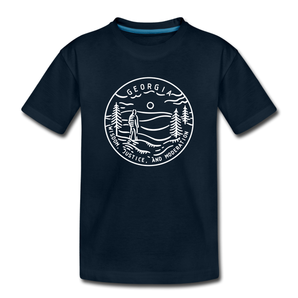 Georgia Youth T-Shirt - State Design Youth Georgia Tee - deep navy