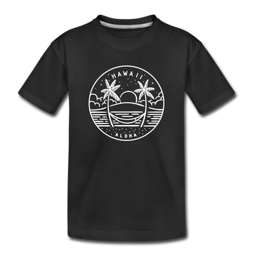 Hawaii Youth T-Shirt - State Design Youth Hawaii Tee - black