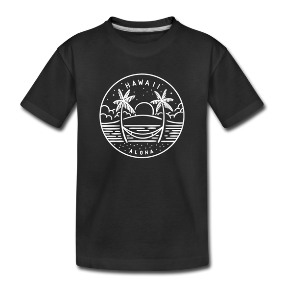Hawaii Youth T-Shirt - State Design Youth Hawaii Tee - black