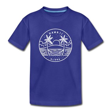 Hawaii Youth T-Shirt - State Design Youth Hawaii Tee - royal blue