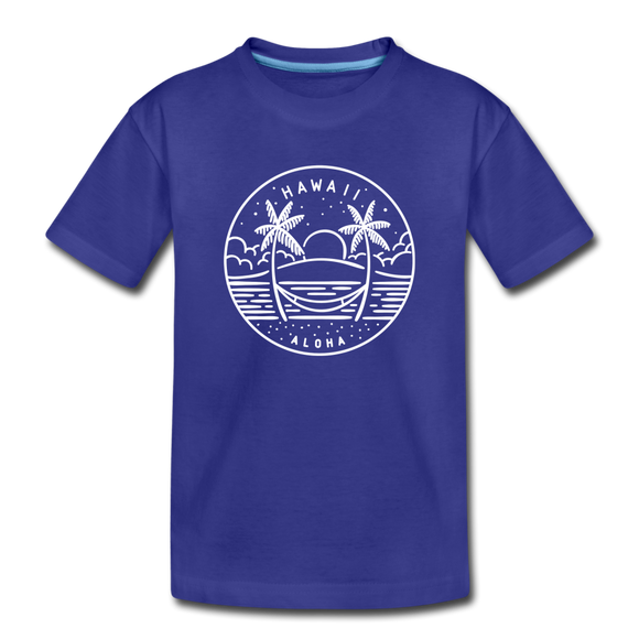 Hawaii Youth T-Shirt - State Design Youth Hawaii Tee - royal blue