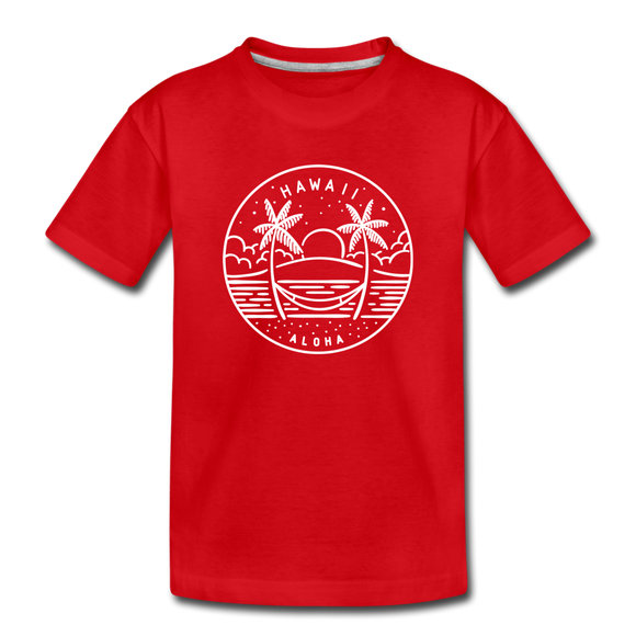 Hawaii Youth T-Shirt - State Design Youth Hawaii Tee - red