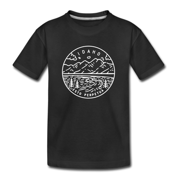Idaho Youth T-Shirt - State Design Youth Idaho Tee - black