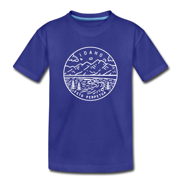 Idaho Youth T-Shirt - State Design Youth Idaho Tee - royal blue