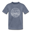Idaho Youth T-Shirt - State Design Youth Idaho Tee - heather blue