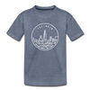 Illinois Youth T-Shirt - State Design Youth Illinois Tee - heather blue