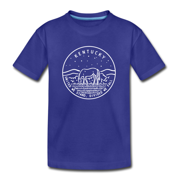 Kentucky Youth T-Shirt - State Design Youth Kentucky Tee - royal blue