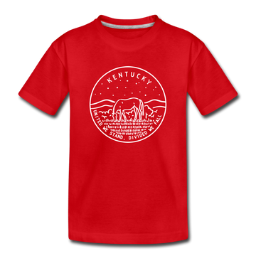 Kentucky Youth T-Shirt - State Design Youth Kentucky Tee - red