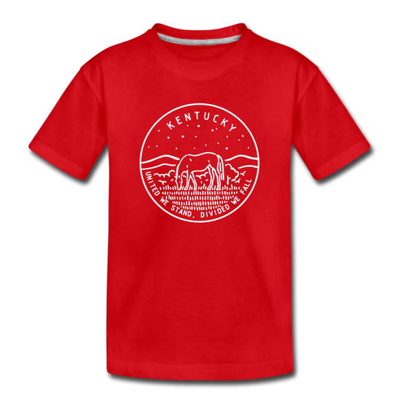Kentucky Youth T-Shirt - State Design Youth Kentucky Tee - red